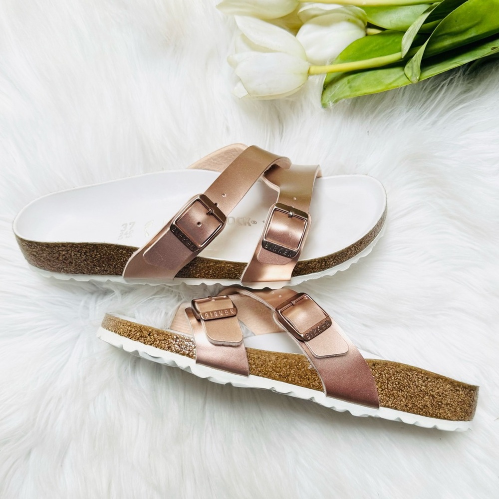 Birkenstock Yao Metallic Copper Sandals - Picture 2 of 7